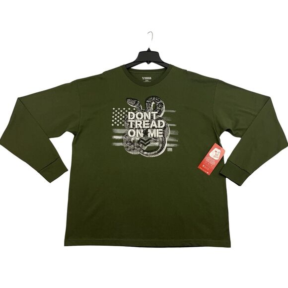 Rags Of Honor T Shirt Mens 2XL Green Dont Tread On Me US Flag Long Sleeve NEW - Picture 1 of 10
